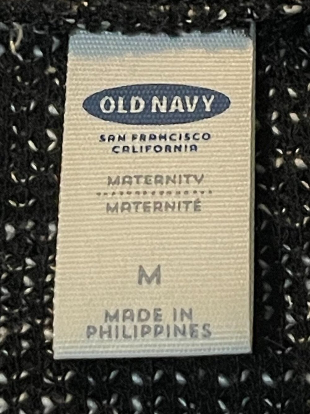 Old Navy Medium Maternity B&W Striped Short Sleeve Cozy Sweater Women's Top - Picture 5 of 12